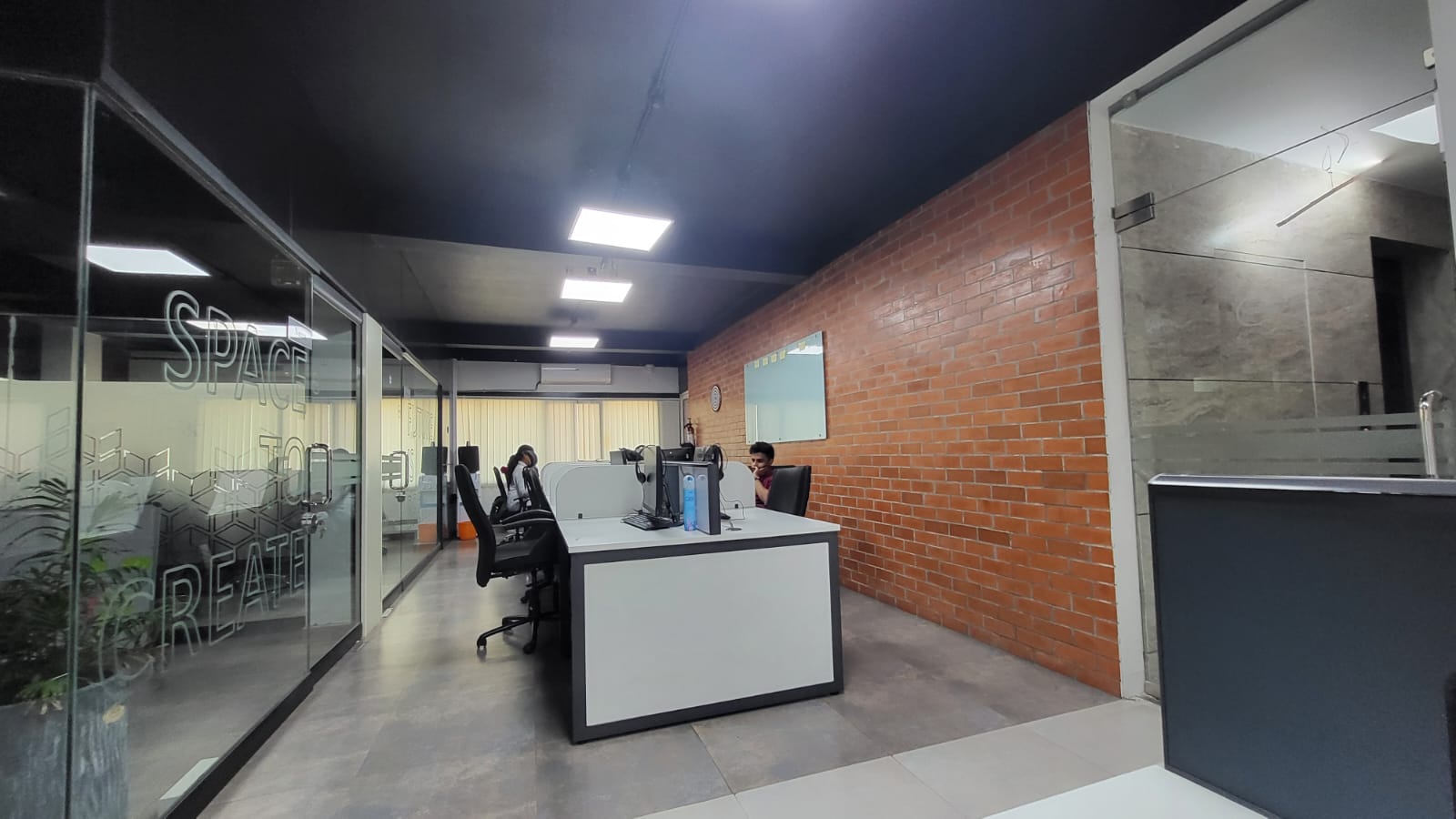 Guest room interior with air-conditioning and en-suite bathroom